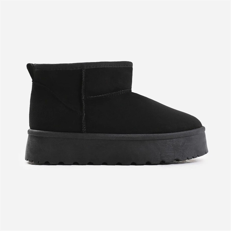 Image of Where's That From 'Calla' Flatform Fur Lining Ankle Boot Black