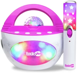 Image of Rechargeable Bluetooth Karaoke Machine with Microphone Pink