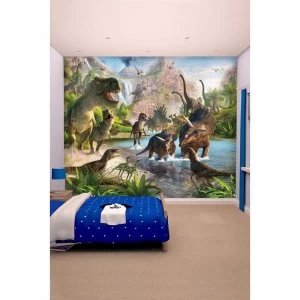 Image of Dinosaur Land 12 Panel Wall Mural