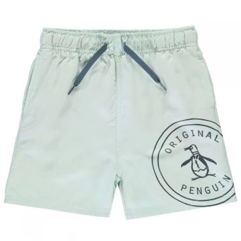 Image of Original Penguin Logo Swim Shorts - Pastel Blue