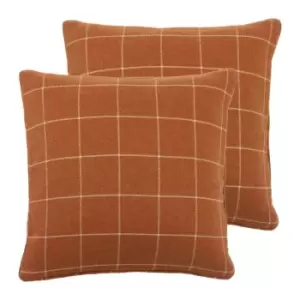 Image of Furn. Ellis Twin Pack Polyester Filled Cushions Orange