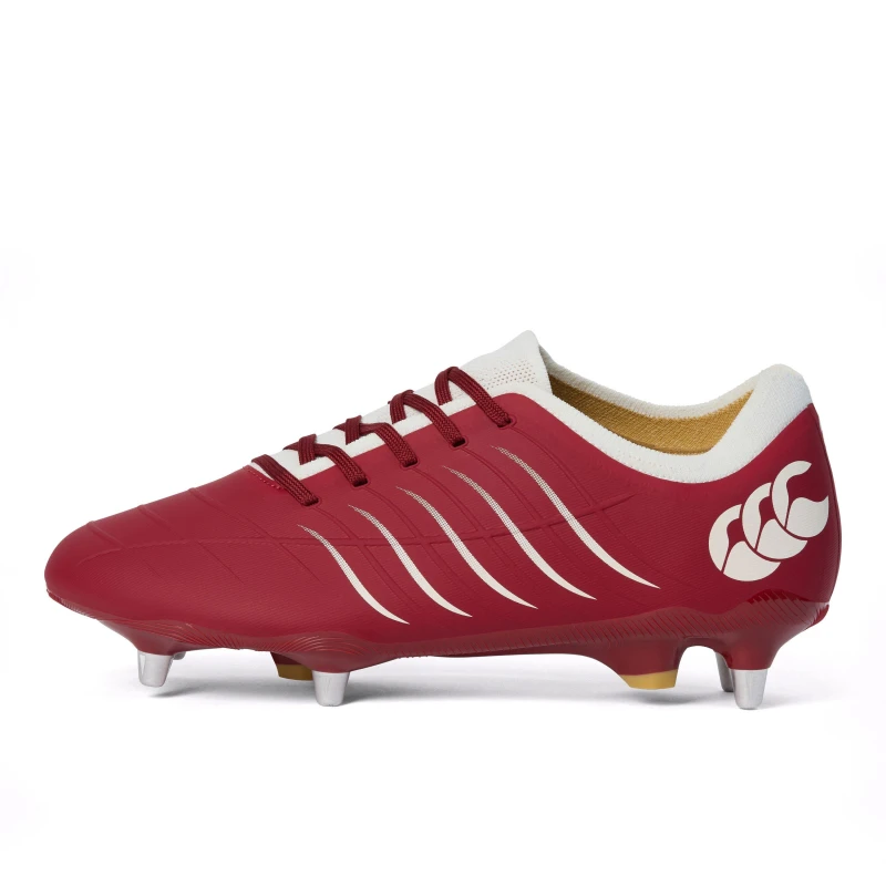 Image of Canterbury Phoenix 2 Pro Mens Soft Ground Rugby Boots Red Dahlia male 7 (41.5)