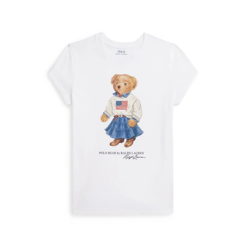 Image of Polo Ralph Lauren Polo Bear Tee Jn63 White female 7Y/S