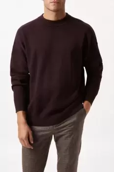 Image of Mens Premium Chocolate Relaxed Knitted Crew Neck Jumper