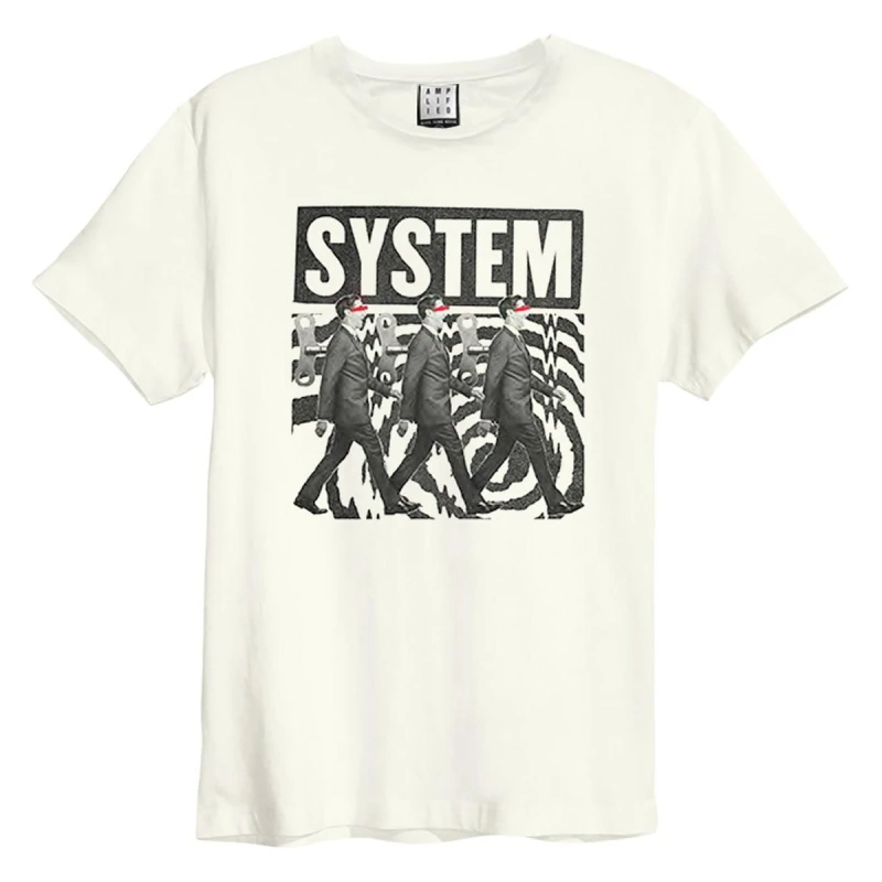 Image of Amplified Amplified Men Wind Up Systems Of A Down T-Shirt in White Size: X-Small White XS Male 5063238008458