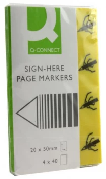 Image of Q Connect Sign Here Page Marker X4 Asst