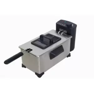 Image of Daewoo SDA1550DS 3L Deep Fat Fryer with Window Lid - Silver