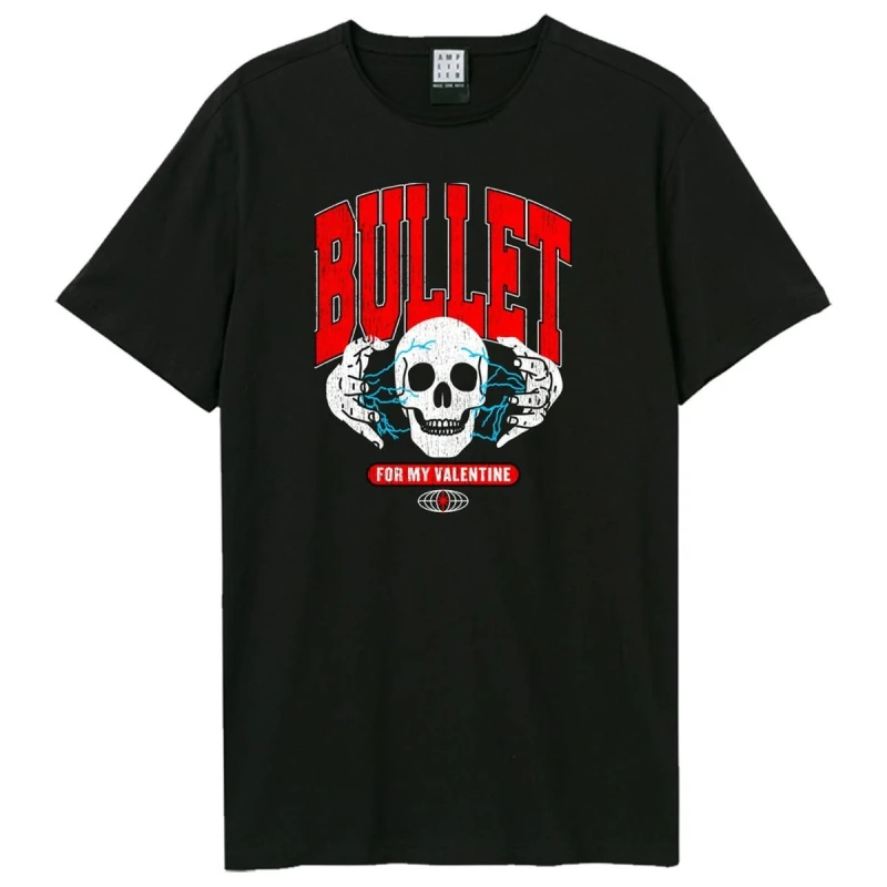 Image of Amplified Amplified Men Electric Skull Bullet For My Valentine T-Shirt in Black Size: X-Small Black XS Male 5063852073245