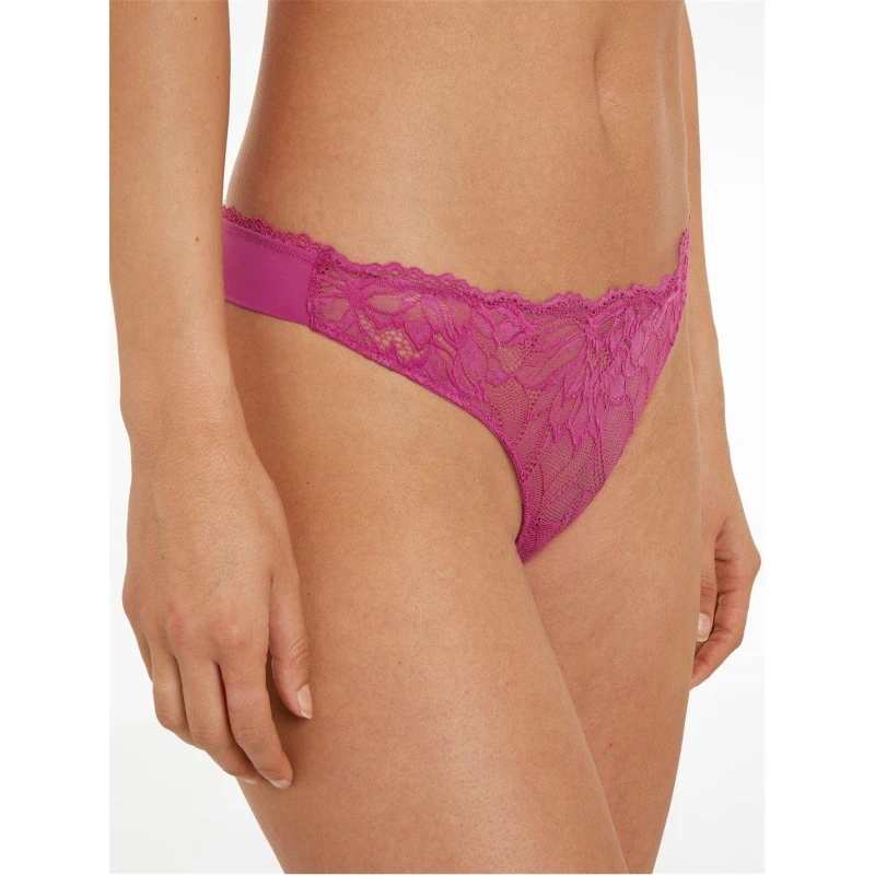 Image of Calvin Klein Seductive Comfort Lotus Floral Thong - Pink Pink 10