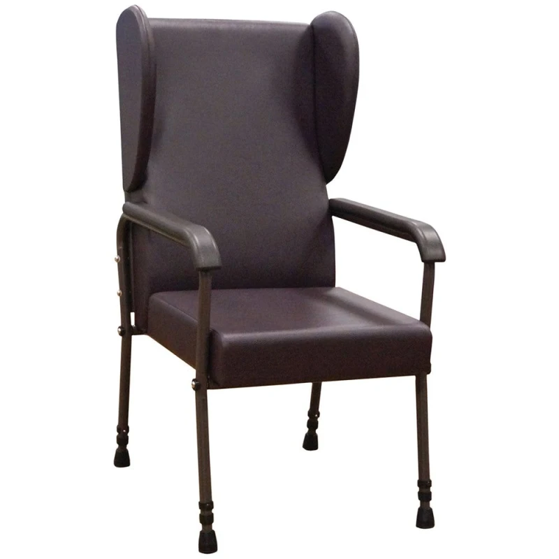 Image of Loops High Back Flat Pack Lounge Chair - Height Adjustable - Easy to Clean - Brown Brown