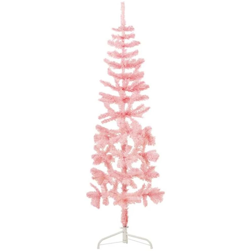 Image of VIDAXL Slim Artificial Half Christmas Tree with Stand Pink 180cm Vidaxl 8720287000747