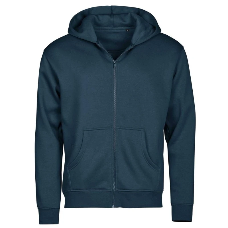 Image of TEE JAYS Mens Urban Hooded Full Zip Hoodie in Dark Navy Size: XS Dark Navy Male XS