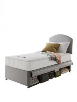 Image of Silentnight Silentnight Maxi Store Divan Bed Set With Kids Sprung Matress Including Headboard - Grey