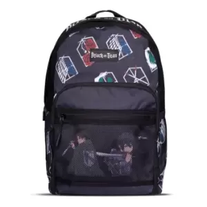 Image of Attack On Titan Iconic Crests All-over Print Backpack, Black...