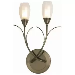 Image of Village At Home Iris Wall Light - Antique Brass