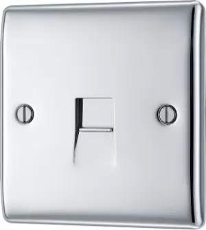 Image of Bg Chrome 1 Gang Raised Slim Slave Telephone Socket