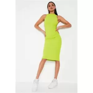 Image of I Saw It First Lime Green Ribbed Bodycon Midaxi Dress - Green