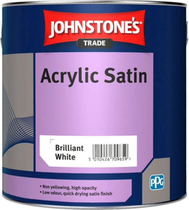 Image of Johnstone's Trade Johnstones Trade Acrylic Satin Brilliant White 2.5L