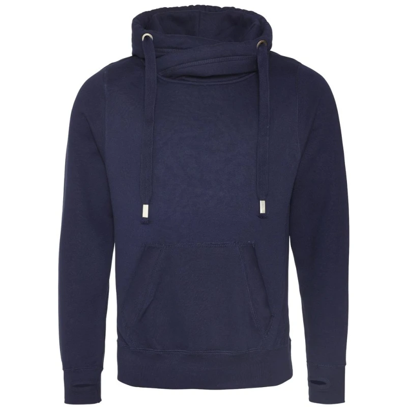 Image of AWDis AWDis Men Cross Neck Hoodie in Navy Size: X-Small Navy XS Male 5059958506527