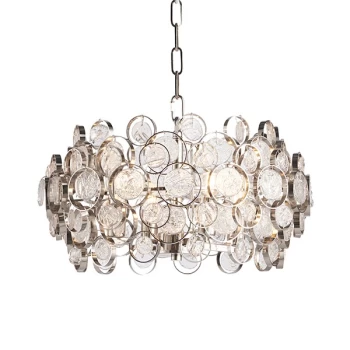 Image of Marella Pendant Bright Nickel Plate & Clear Glass 4 Light Dimmable IP20 - E14