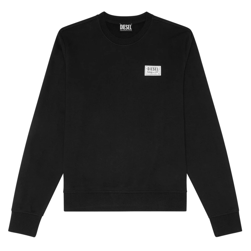 Image of Diesel Patch Logo Crew Sweater - Black XS