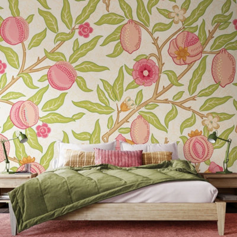 Image of Origin Murals Fruit And Foliage - Rose And Apple Green Matt Smooth Paste The Wall Mural 350Cm Wide X 280Cm High