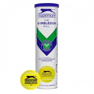 Image of Slazenger Wimbledon Tennis Balls (tube of 4) - Yellow