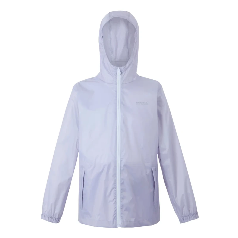 Image of Girl's hooded waterproof jacket Regatta Pack-It III Violet Female 3/4 ans