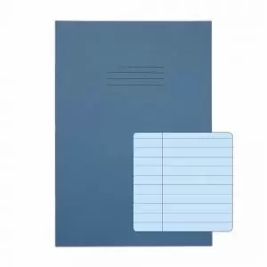 Image of RHINO A4 Tinted Exercise Book 48 Pages 24 Leaf Light Blue with Blue