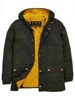 Image of Barbour Boys Durham Hooded Waxed Jacket - Sage