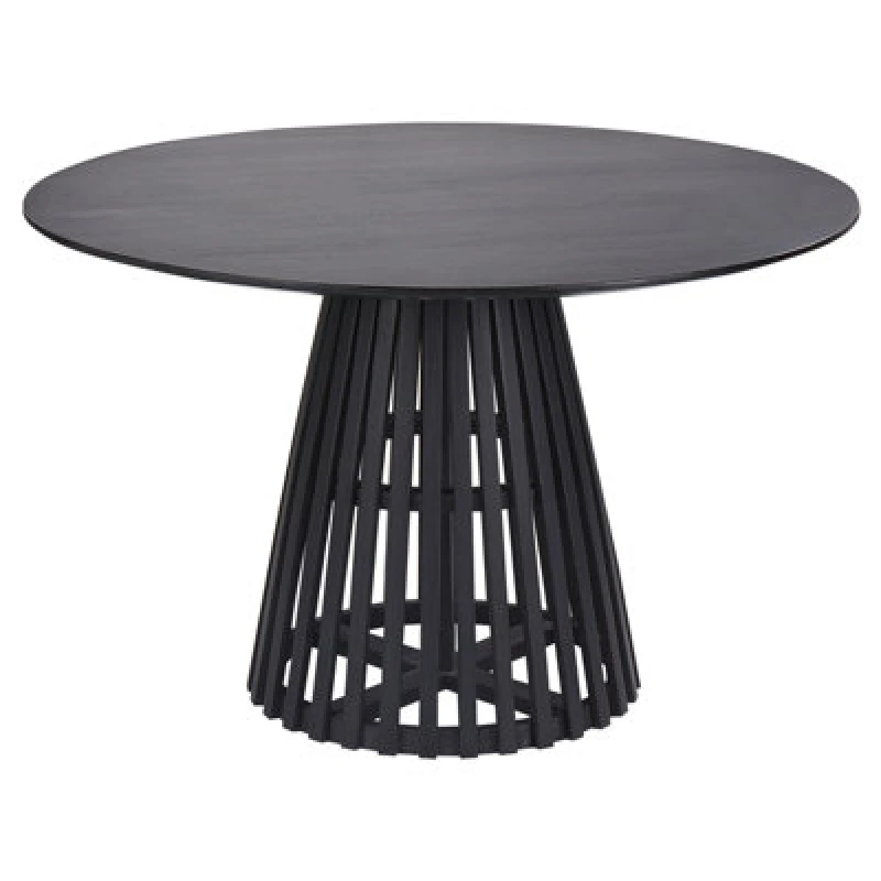 Image of Beliani Dining Table Mesilla Black 120 Cm 120 Cm Acacia Wood