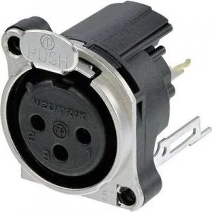 Image of XLR connector Sleeve socket straight pins Number of pins 3 Black Neutrik NC3FBV2