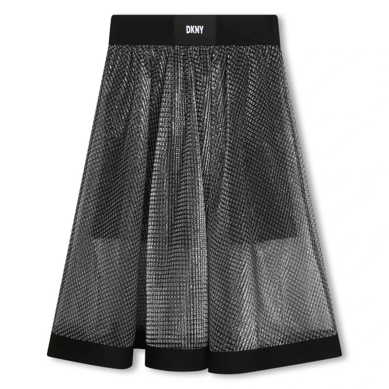 Image of DKNY A-Line Mesh Skirt Juniors - Silver Silver 6 - 7 Years