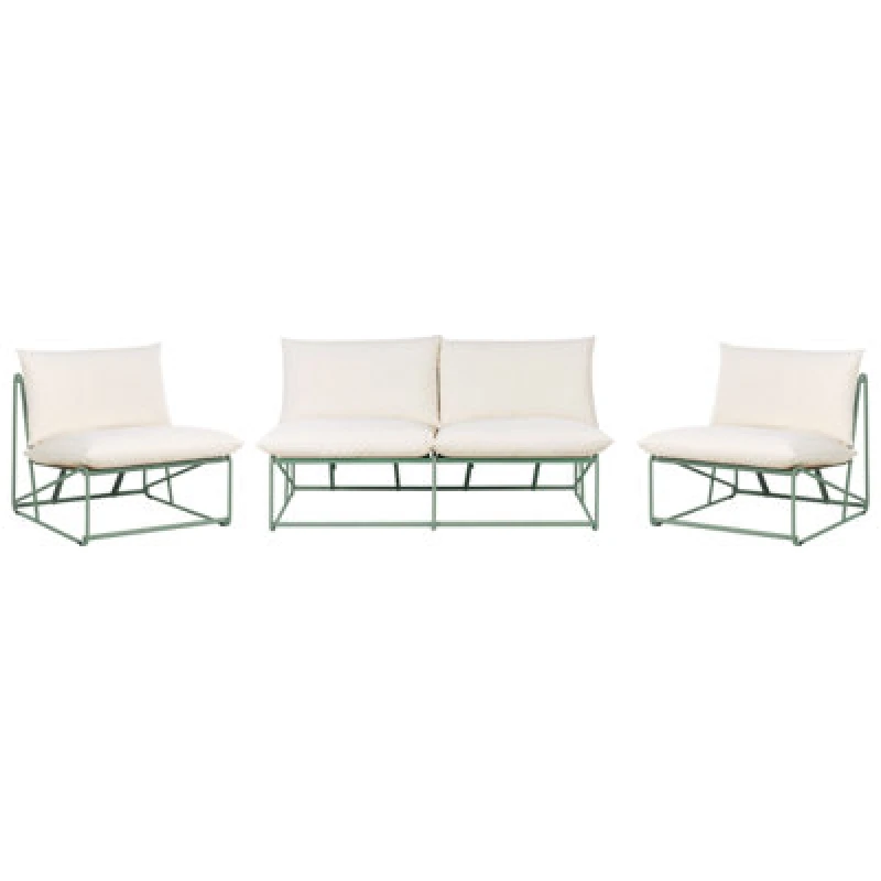 Image of Beliani Garden Sofa Set 4 Seater Pico Metal Green