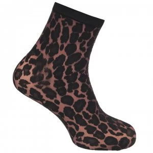 Image of Wolford Leopard Socks - Chateau 8816