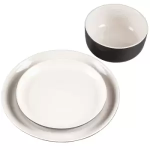 Image of Pimlico 12 PC Dinnerware Set Stoneware With Dinner Plates, Side Plates, Bowls Black