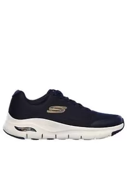 Image of Skechers Arch Fit Engineered Mesh Lace-up Trainer, Navy, Size 8, Men