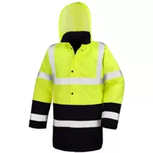 Image of Result Mens Two Tone Safety Coat (S) (Fluorescent Yellow/Black) - Fluorescent Yellow/Black