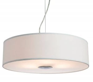 Image of 3 Light Round Ceiling Pendant Cream, E27