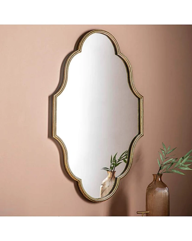 Image of Hurstbourne Gold Effect Wall Mirror Gold