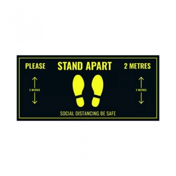 Image of Social Distance Floor Sticker 400x180mm Pack of 5 Socialstick01Rec