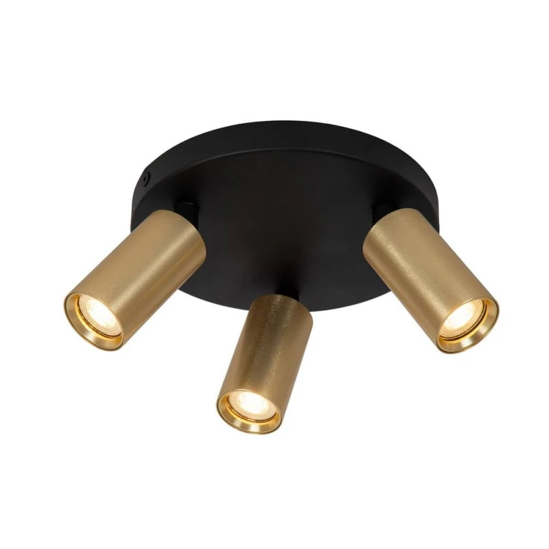 Image of Netlighting Ritmo Ceiling spotlight Ø18cm 3xGU10 (MR11) Matt Gold Brass in Black Unisex