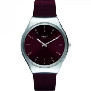 Image of Unisex Swatch Skinburgundy Watch