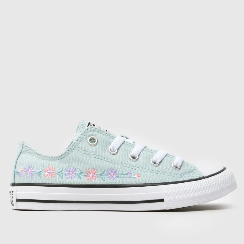 Image of Converse Turquoise All Star Lo Girls Junior Trainers Turquoise UK 2 (EU 34)