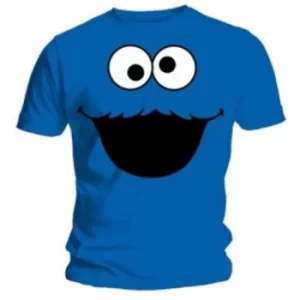 Image of Sesame Street Monster Face Mens Blue T Shirt: X Large
