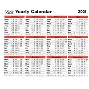 Image of Year To View Calendar 257 x 210mm 2021 KFYC121