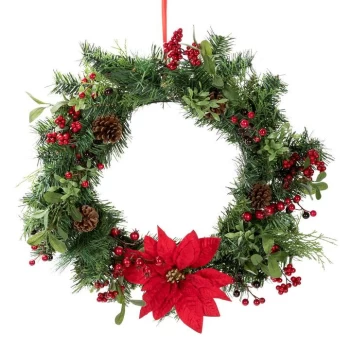 Image of The Spirit Of Christmas 60cm Wreath 14 - 2021 Poinsetta
