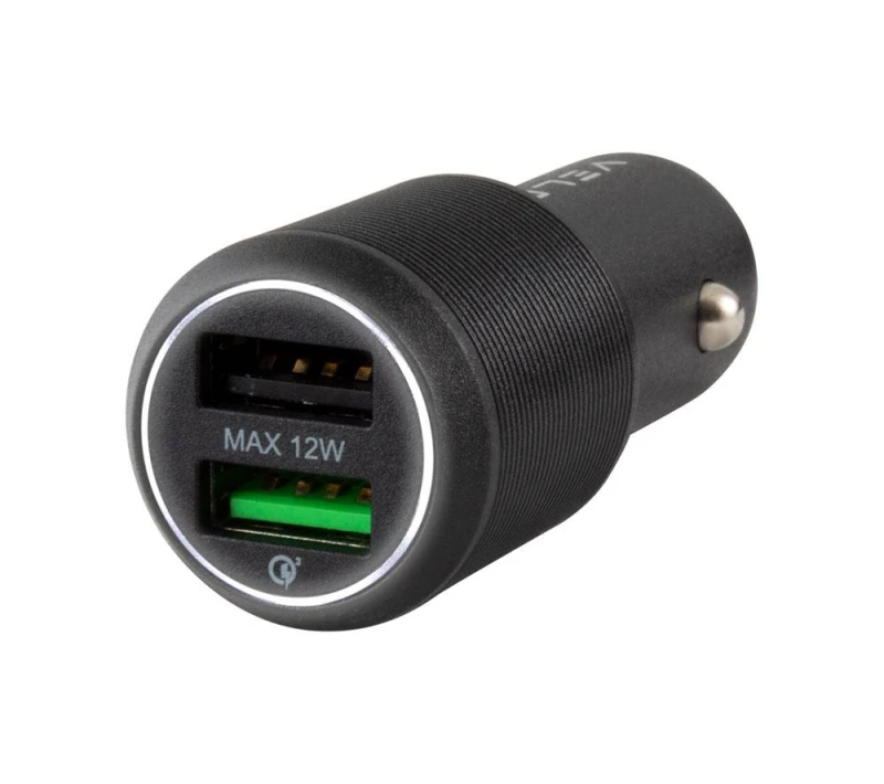 Image of VELD VC30CB Super Fast 2-Port 30 W Car Charger, Black 5014117970489