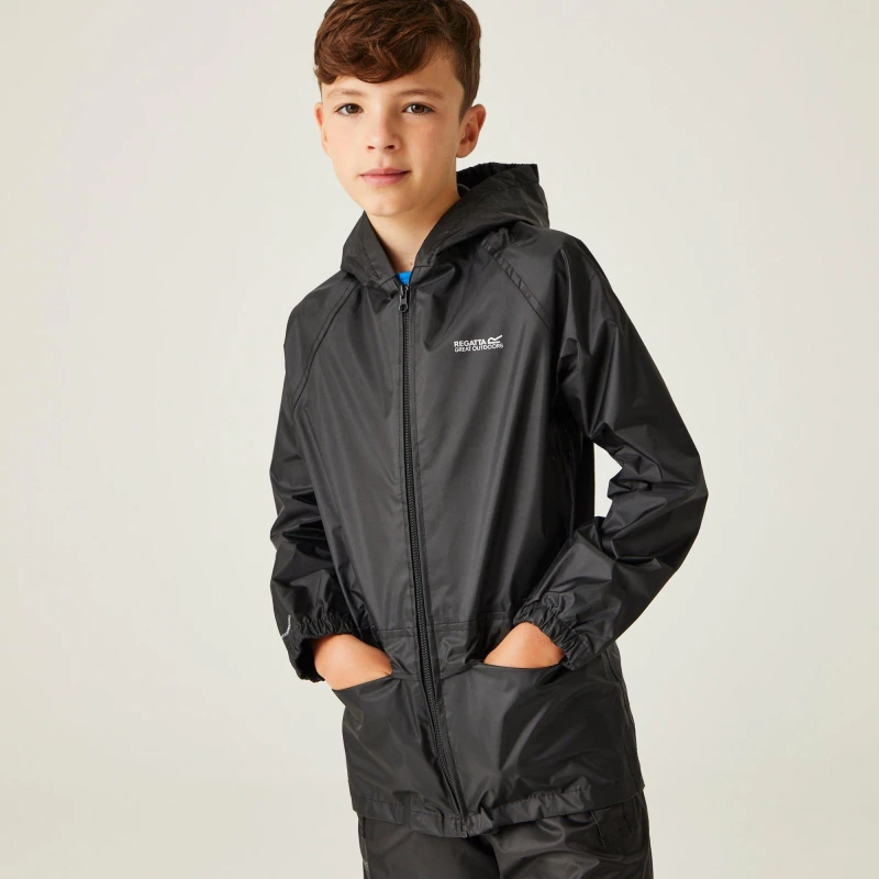 Image of Regatta Kids Stormbreak Waterproof Jacket - Black 14 yr