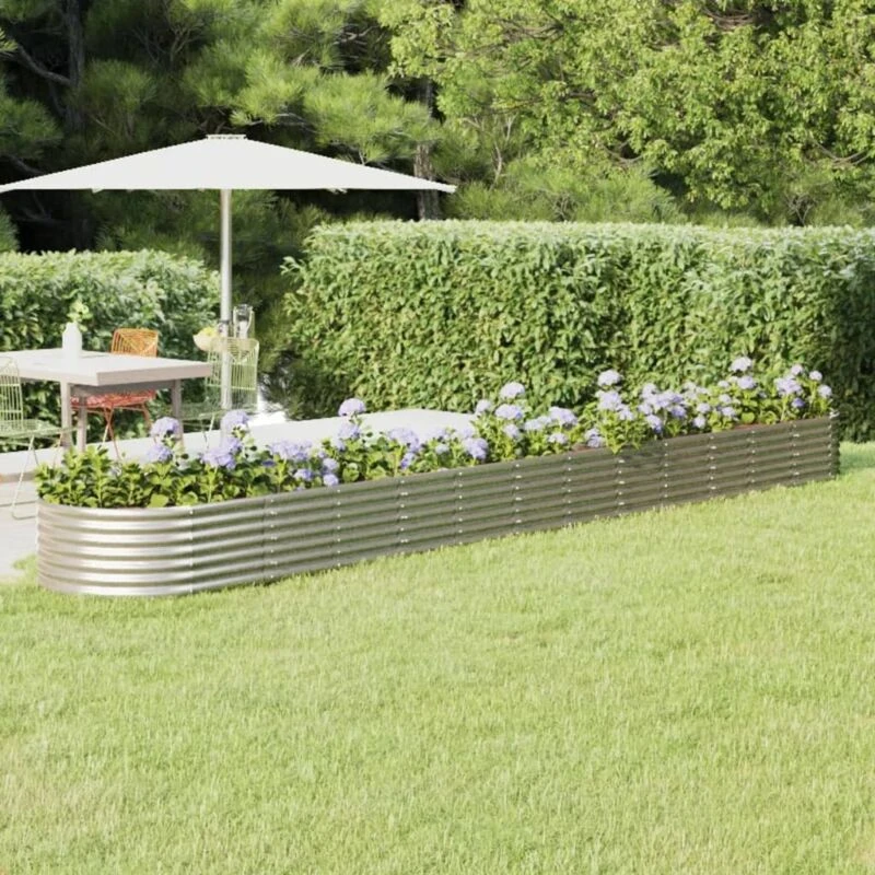Image of VIDAXL Garden Raised Bed Galvanised Steel 512x80x36cm Silver Vidaxl 8720286856451